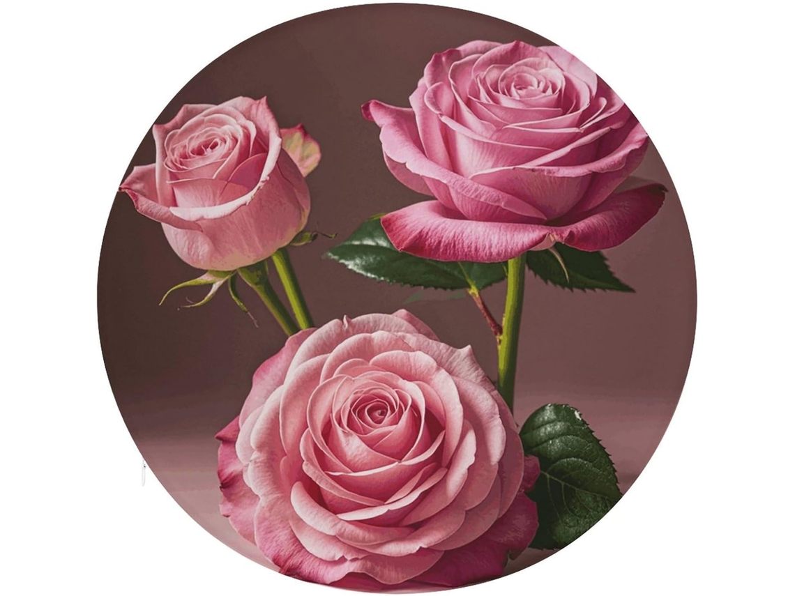Almofada Redonda De Algodão Com Espuma Viscoelástica, Rosa, Almofada Grossa E Macia Para Cadeira De Escritório Em Casa