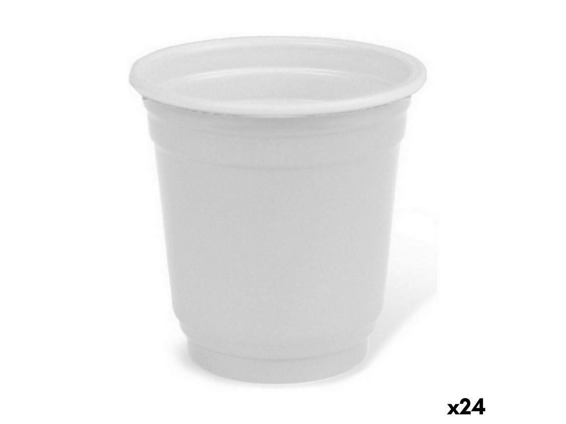Conjunto de Flocos de Shot Plástico Branco Reutilizáveis 36 Peças 50 Ml 24 Unidades ALGON