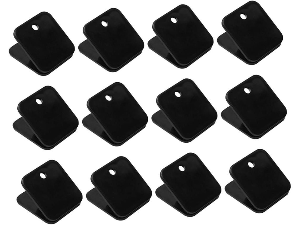 Conjunto de 40 clipes plásticos para organizar arquivos de papel.