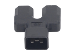 Adaptador de alimentação IEC320 C20 para Dois IEC320 C21 EOOCOO (C20 para divisor Y com Dois C21)