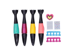 Primerox conjunto de Arte de Unhas Infantil com Esmalte, Adesivos e Ferramentas para Crianças 3 Anos+