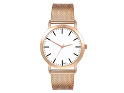 Relógio masculino de quartzo com pulseira de silicone, clássico moderno, cor ouro rosa.