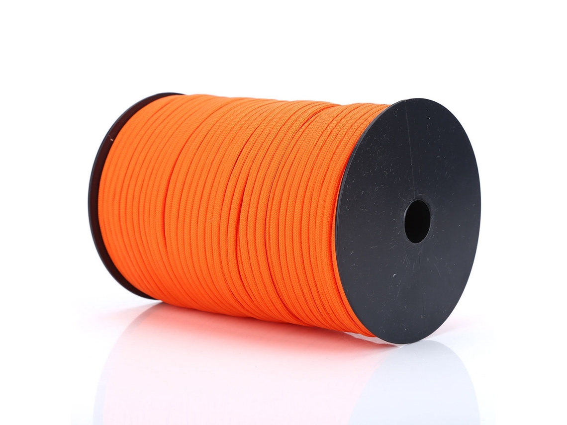 Corda de Paraquedas Refletiva 550 com Núcleo Torcido 9 Fios, 100 M BRILVIBERA (laranja)