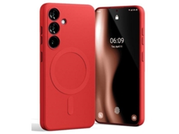 Capa Magsafe para Samsung Galaxy S24 S MERCURY Silicone Vermelho