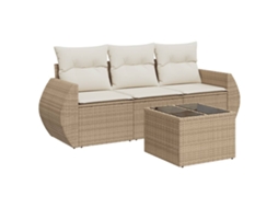 Garden Sofa Set, Garden Sofa Sets Vidaxl Bege Rattan / Vime (n/a)