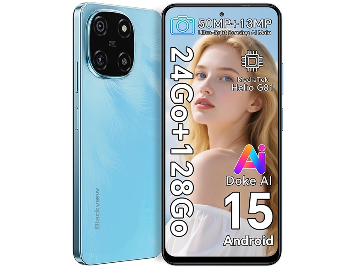 Smartphone BLACKVIEW COLOR 6 (6.67'' - 24 GB - 128 GB - Azul)