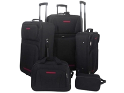 Vidaxl Conjunto Malas De Viagem 5 Pcs Preto