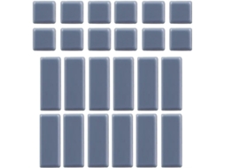 Conjunto de 24 protetores de piso autoadesivos para madeira e azulejo, quadrados e retangulares, para sofá e guarda-roupa.