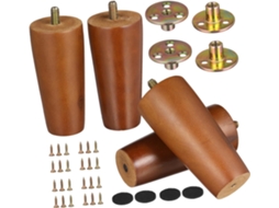 Conjunto De 4 Pés Madeira Maciça Para Móveis, Elegantes E De Substituição, Para Sofá, Cama, Cômoda E Mesa De Centro