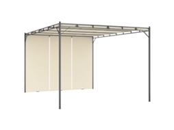 Vidaxl Gazebo De Jardim Com Cortina Lateral 4x3x2,25m Cor Creme