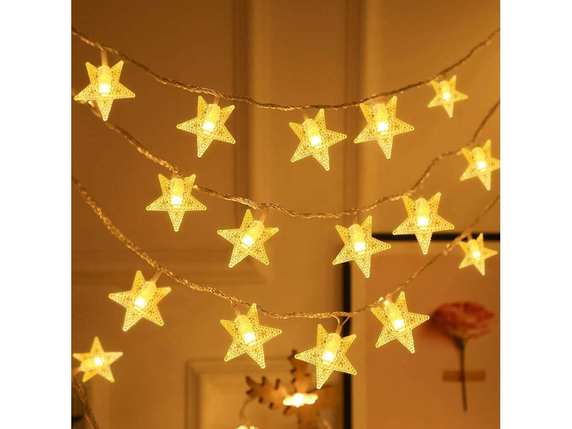 Luzes De Corda Starlight De 20 Pés E 40 Leds, 2 Modos, Alimentadas Por Bateria SUNNY SPACES
