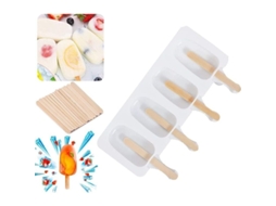 2026 molde de Helado de Silicona Con 20 Palillos de Madera Reutilizable para Hacer Paletas Caseras