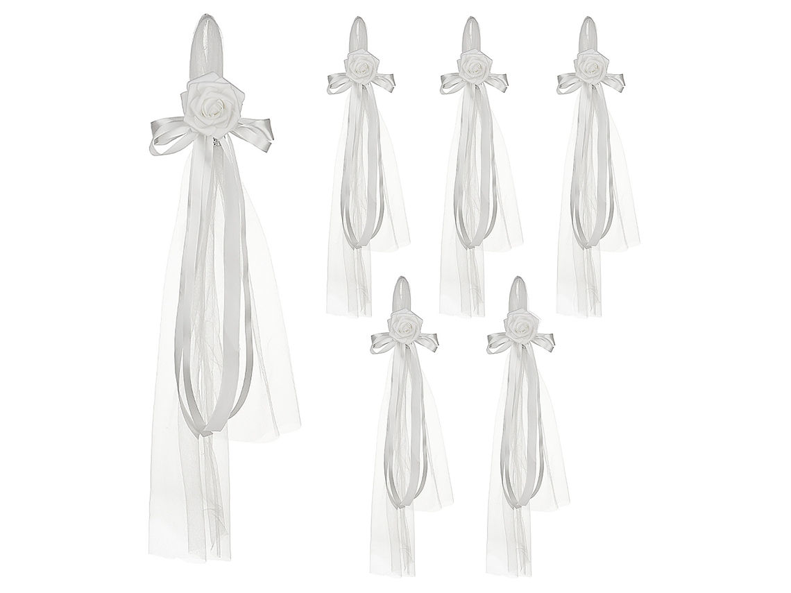 Conjunto De 6 Elásticos De Laço Com Flores Para Cadeiras Ao Ar Livre - Laxiscreed