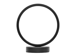 Lâmpada Circular de Mesa Led para Quarto Controle Remoto Ajuste de Brilho Timer Silicone Preto