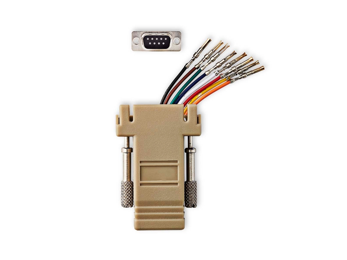Adaptador Serial | D-sub Fêmea De 9 Pinos Rj45 Niquelado Marfim Caixa-aquaforge