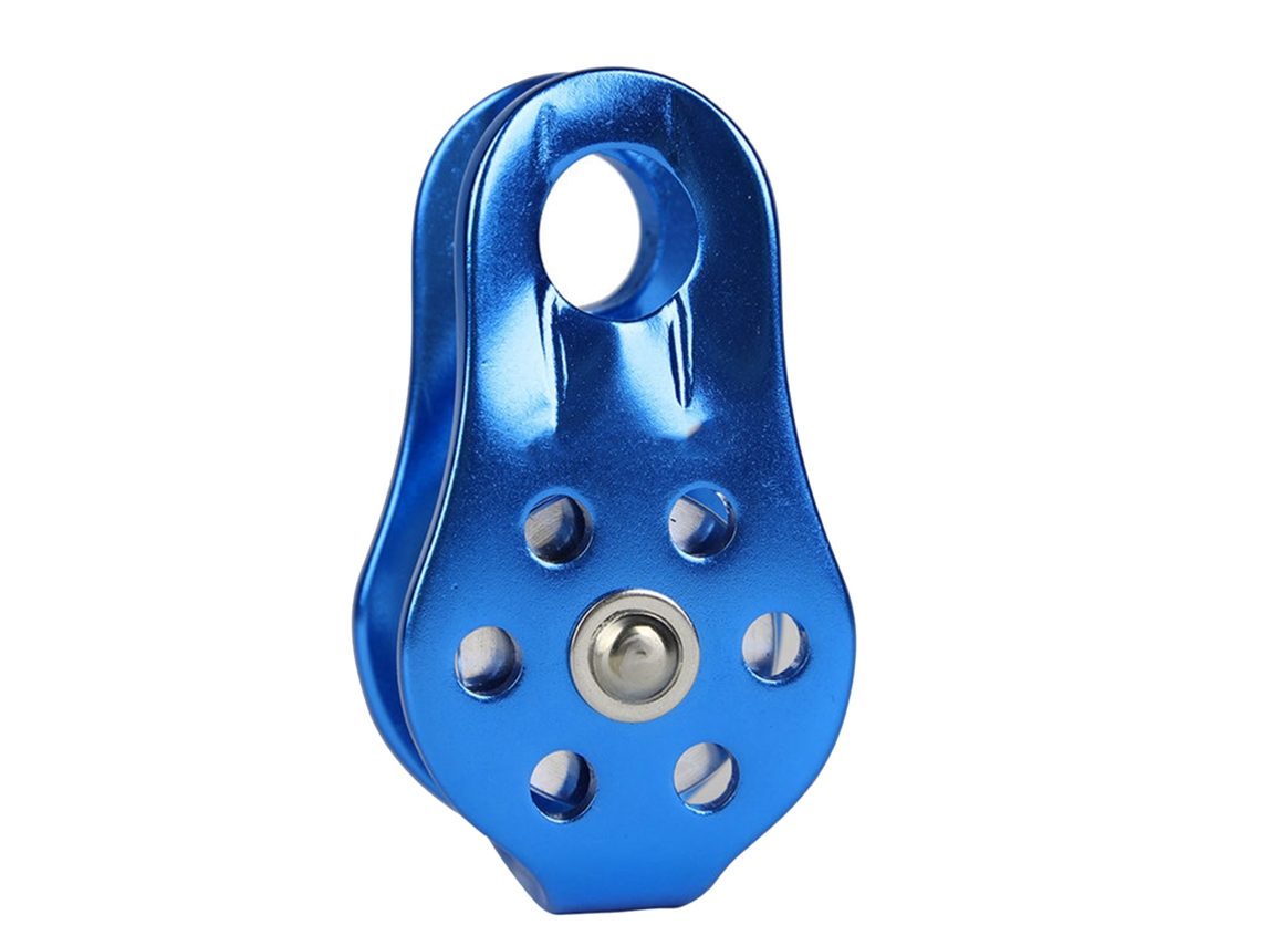 Polia Micro Fixada Alumínio Polido Azul Climbing