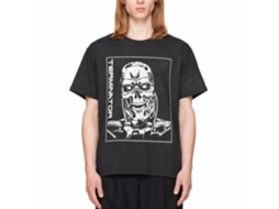 Rockinstone Terminator Machine Skull Heather Black Adult T-shirt Size:xl