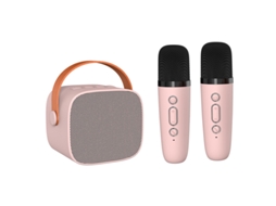 (microfone Duplo Rosa) Mini Máquina De Karaokê Infantil Com Alto-falante Portátil E Microfone Sem Fio