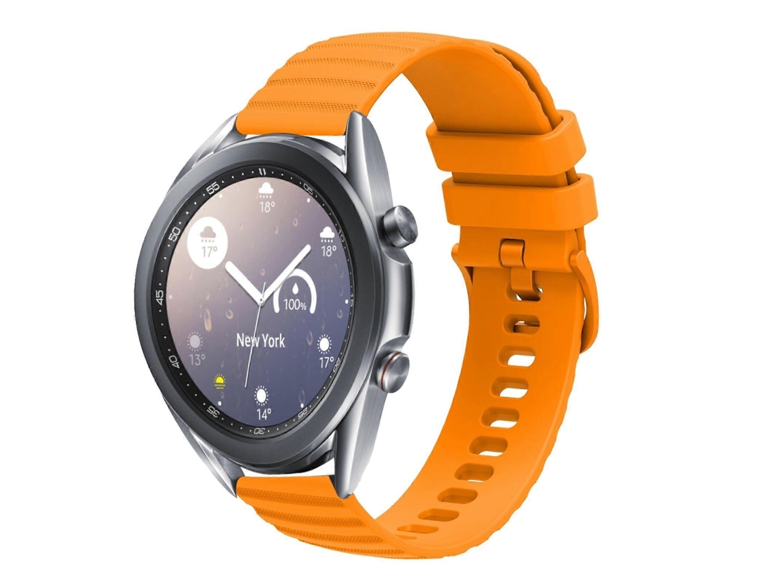 Pulseira De Silicone Sólida Com Estampa Ondulada E Pontilhada Para Samsung Galaxy Watch3 (41 Mm X 20 Mm).