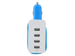 Carregador de Carro com 4 Portas USB e Cabo de Extensão EOOCOO