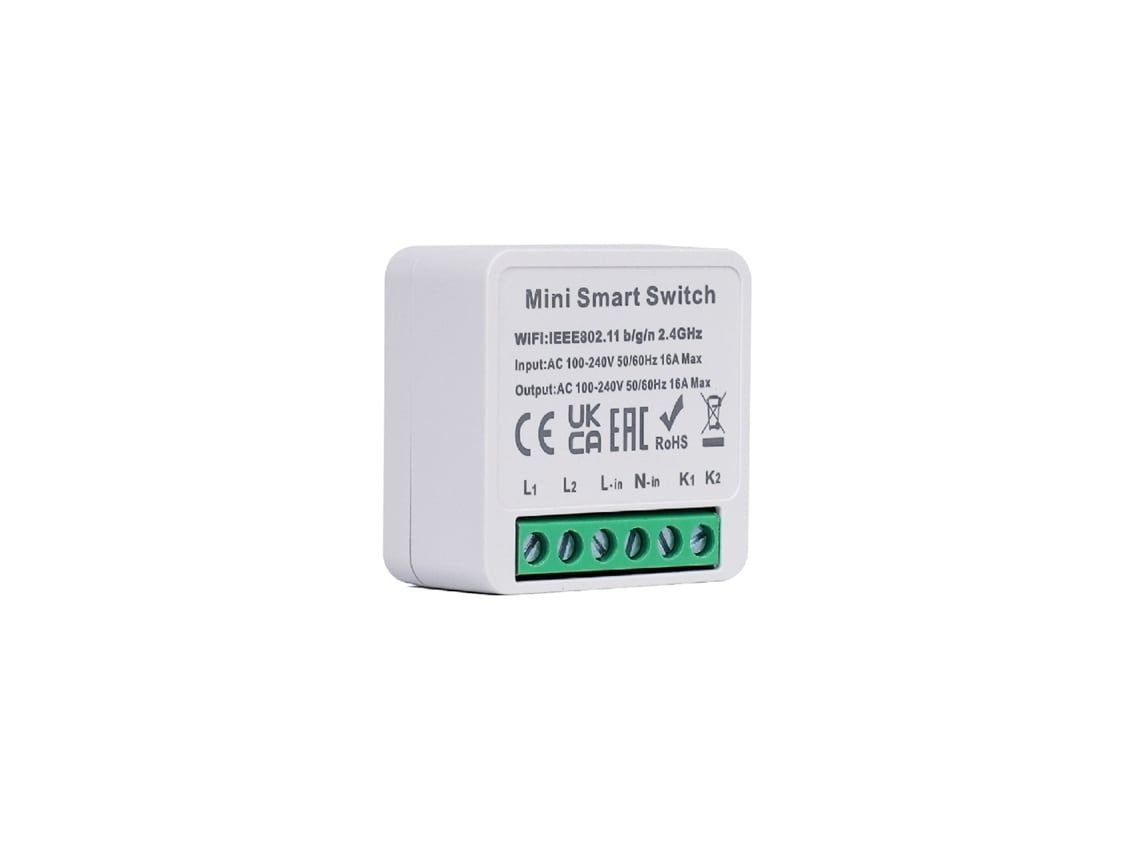 Mini Interruptor Wifi Compatível com Interruptor Convencional 2 Canais LEDKIA