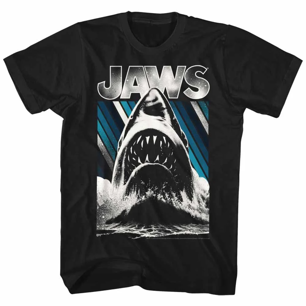 Rockinstone Jaws Movie Black Adult T-shirt Size:xxxl
