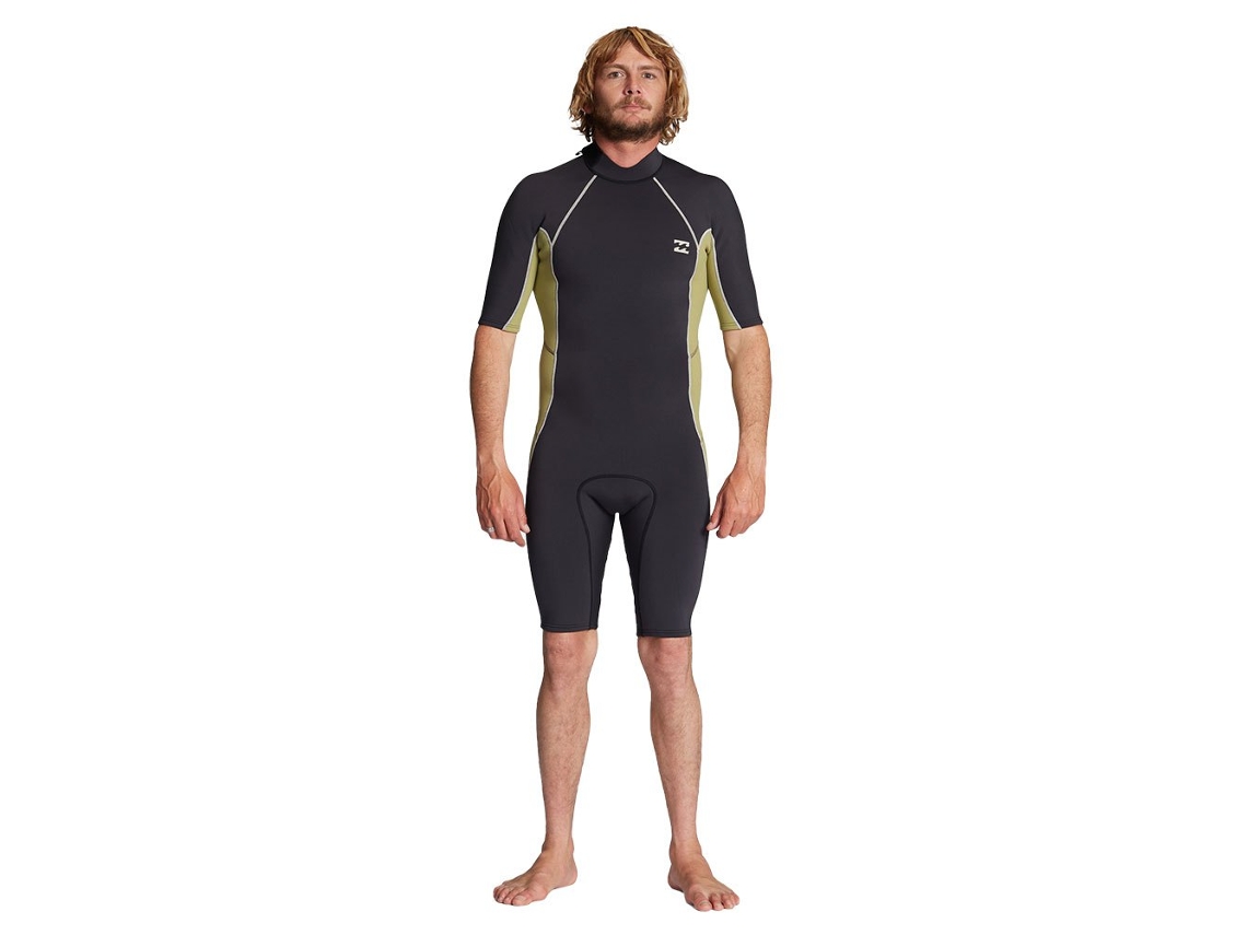 Terno de Neoprene Manga Curta com Zíper Nas Costas Absolute Preto Msbillabong