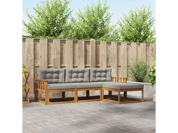 Vidaxl Conjunto De Sofás Para Exterior 4 Pcs Cinza Natural E Claro