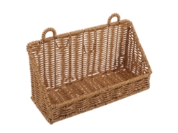 Cesto De Arrumação Imitação Rattan - Caixa Organizadora - Cesto Multifunções De Parede - Para Casa De Banho, Cozinha E Sala - Plástico - Castanho