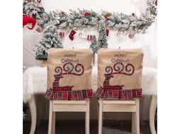 Peças De Capas Para Cadeiras De Jantar De Natal De 20 X 19 Polegadas Olysi Shop (um Cervo)