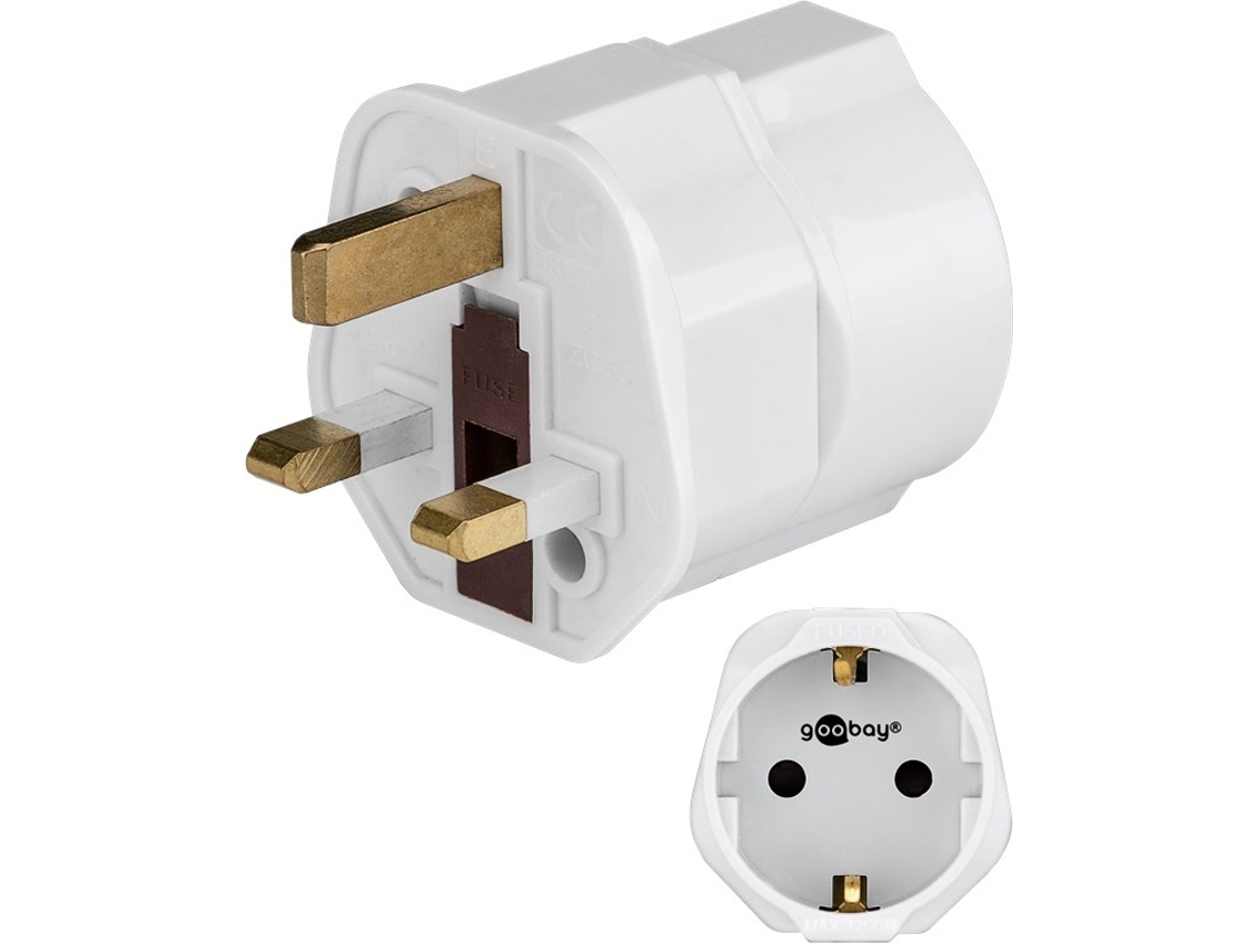 Adaptador De Viagem Europa Para Reino Unido, Branco