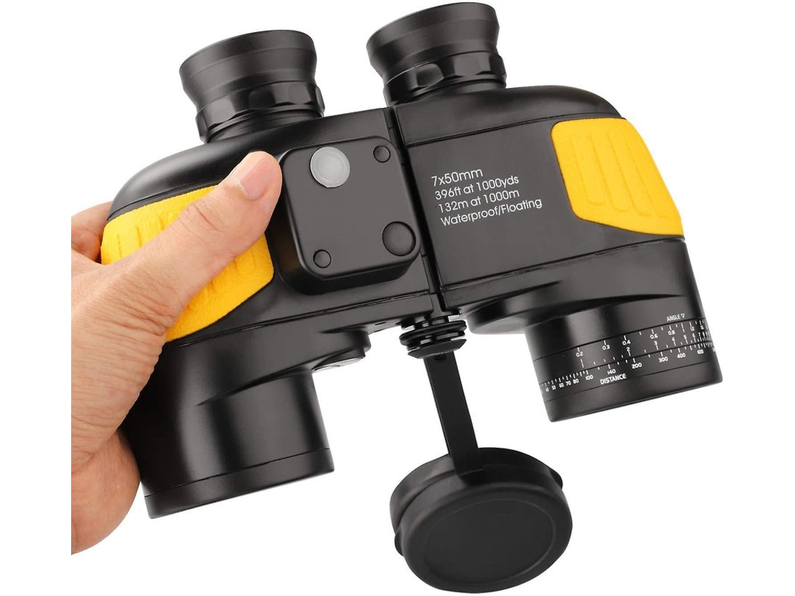 Binóculos Náuticos Militares Bak4 7x50, Com Telêmetro Medição De Distância Com Bússola, Lente Grande Para Campos Amplos, Bestvite (amarelo)