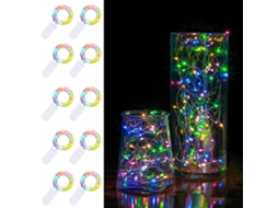 Conjunto De Luzes Led, 10 Unidades, Alimentação Por Bateria, Para Decoração E Utilização Em Diferentes Ambientes