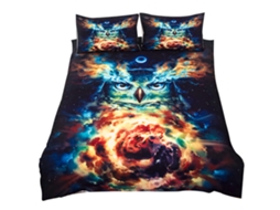 Conjunto de lençóis padrão coruja lua via láctea 3 peças suave confortável uk S/MARCA
