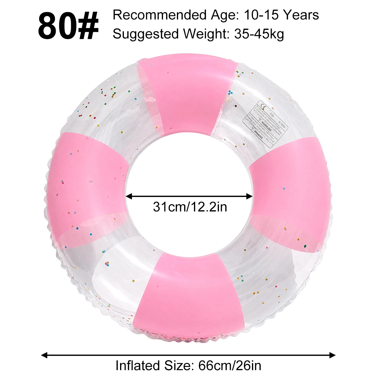 (80 Rosa) Boia Inflável Grande Listrada Para Piscina, Boia Gigante Premium Para Água