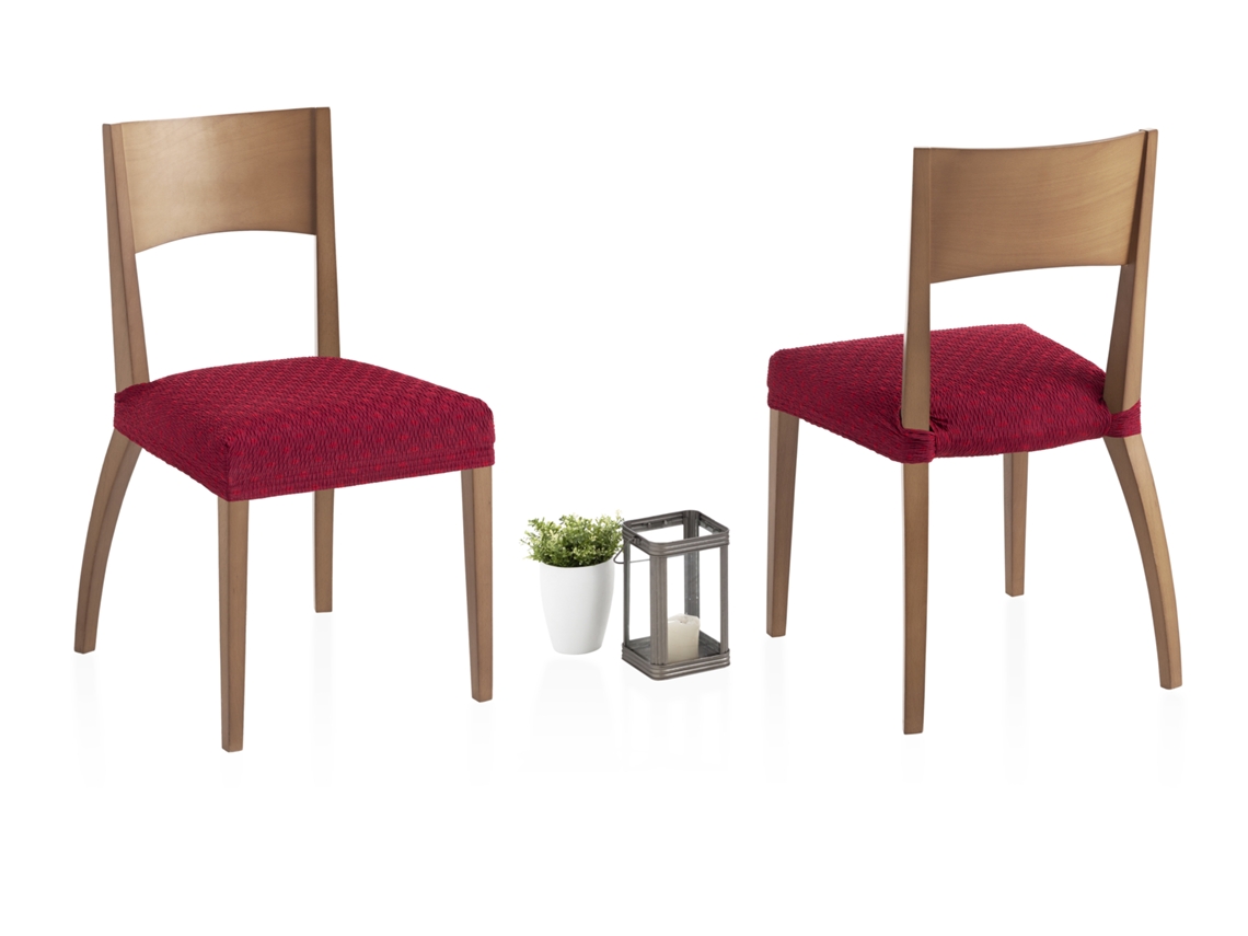 Conjunto de 2 Capas em Tecido Elástico para Cadeira Diamante MILICA (45 x 45 cm - 60% Poliéster e 35% Algodão - Vermelho)