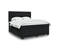 Vidaxl Cama Com Molas/colchão 180x200 Cm Veludo Preto