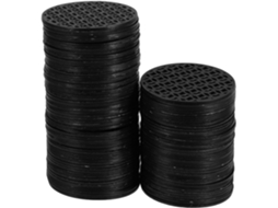 Grades Redondas de Proteção para Plantas, 100 Unidades, 5,5 Cm, Plástico Preto com Peneira de Drenagem para o Fundo de CHABERLU