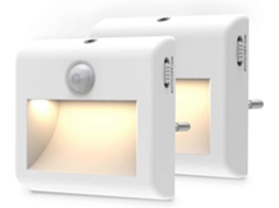 Luz Noturna Sensor Movimento Dimmable Tomada Elétrica 2 Unidades