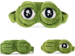 Máscara para os Olhos, Facial de Dormir com Estampa Divertida de Sapo de Desenho Animado, Ideal para Viagens AQUAFORGE (verde)
