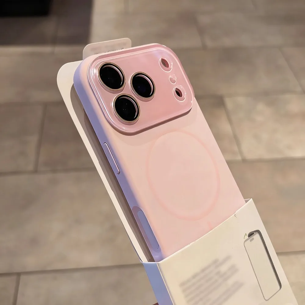 Capa De Celular De Silicone Líquido Magnético Para Iphone (rosa, Modelo 14) Com Função Magsafe.