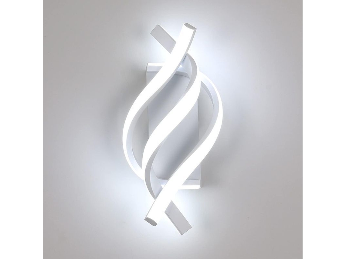 Nova Line aplique Muro Espiral Moderno Led, Luz de Parede Acrílica Branca, Ambiente Interno, 26w, Branco Frio