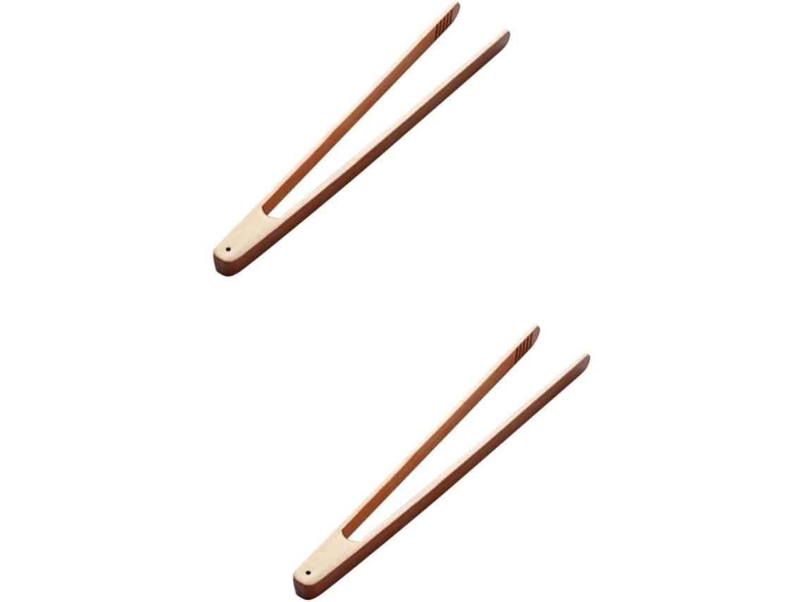 Conjunto De 2 Pinças Alipis Em Madeira Natural, Utensílio De Cozinha Resistente A Manchas Para Servir, Assar, Hotel E