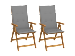 Reclining Folding Chair, Reclining Folding Chairs Vidaxl Cinzeto Madeira (120 X 50 X 3 Cm)