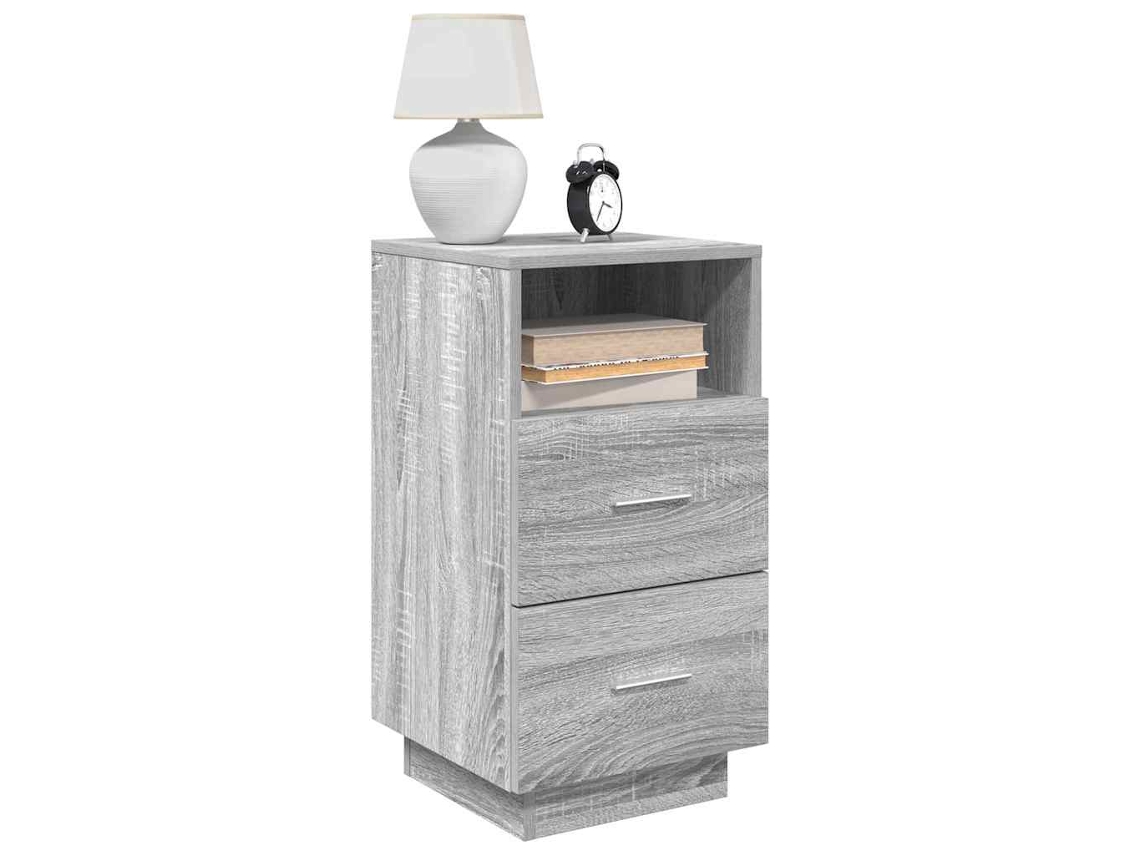 Vidaxl Mesas Cabeceira 2pcs Com 2gavetas 36x36x68 Cm Cinzento Sonoma