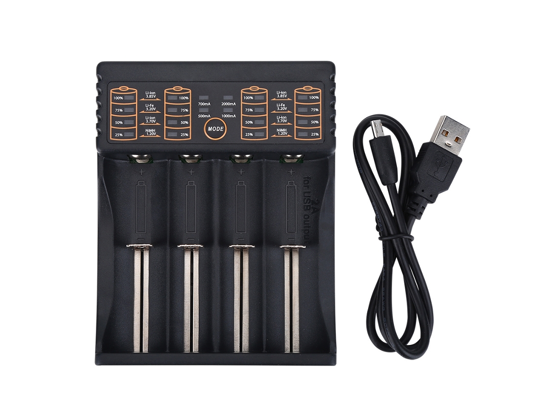 Cargador de baterías inteligente lii 100 lii 202 lii 402 nimh li ion 1.2v 3.2v 3.7v 3.85v 18650 aaa | S/MARCA