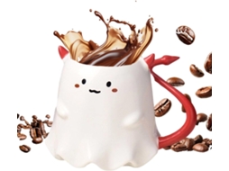 Caneca De Halloween Caneca De Cerâmica Resistente Ao Calor, Taça De Vinho De Viagem Com Fantasma, Gokoco