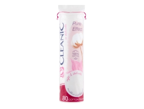 Pure Effect Almofadas De Algodão Redondas, 80 Unidades Cleanic