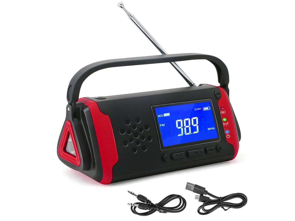 Rádio Fm/wb com Manivela e Energia Solar AQUAFORGE