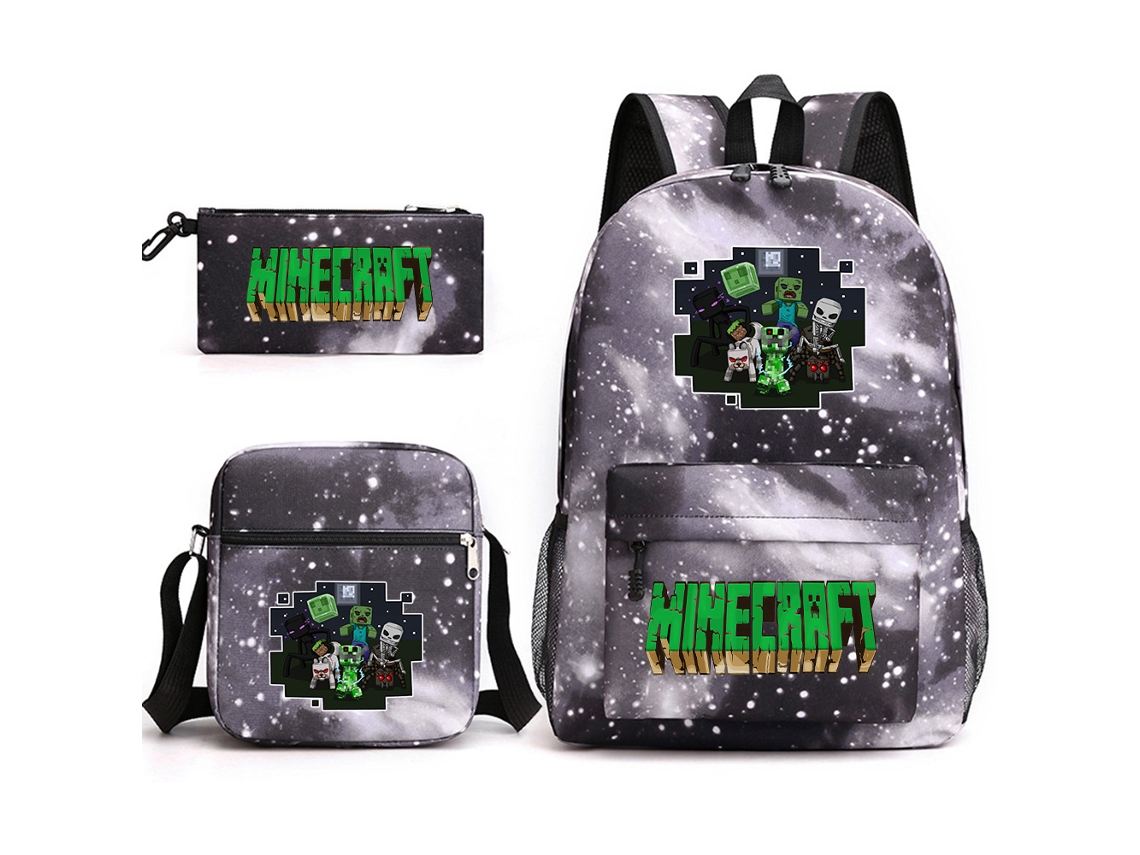 Conjunto Escolar 3 Peças, Modelo Novo, Estampa De Desenho Animado Com Mochila Para Estudantes